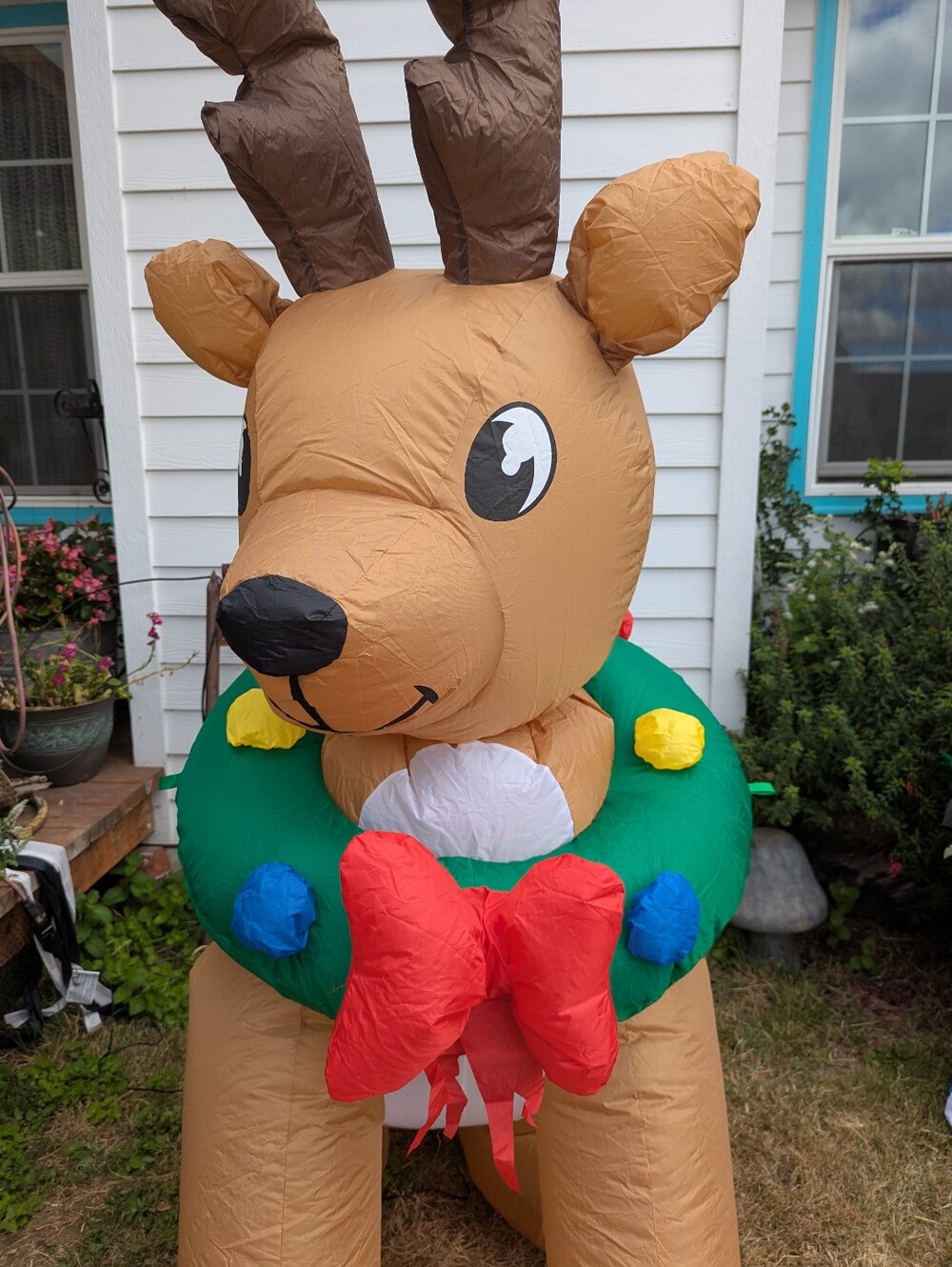Vintage Winter Wonder Lane 6ft Lighted Inflatable Animated Reindeer Works!